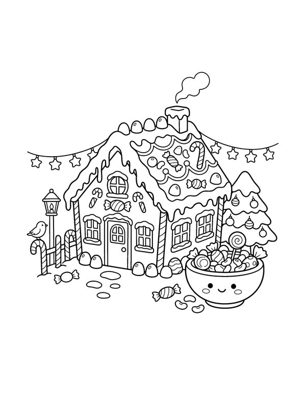 Cozy Christmas Baking Coloring Pages page 14