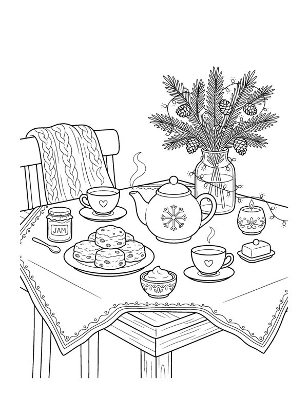 Cozy Christmas Baking Coloring Pages page 15