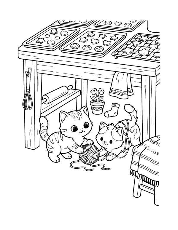 Cozy Christmas Baking Coloring Pages page 16
