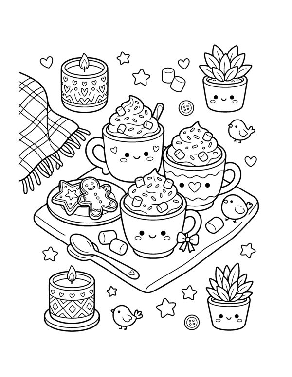 Cozy Christmas Baking Coloring Pages page 17