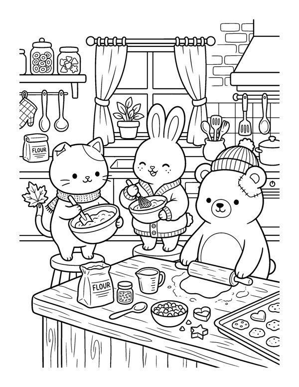 Cozy Christmas Baking Coloring Pages page 19