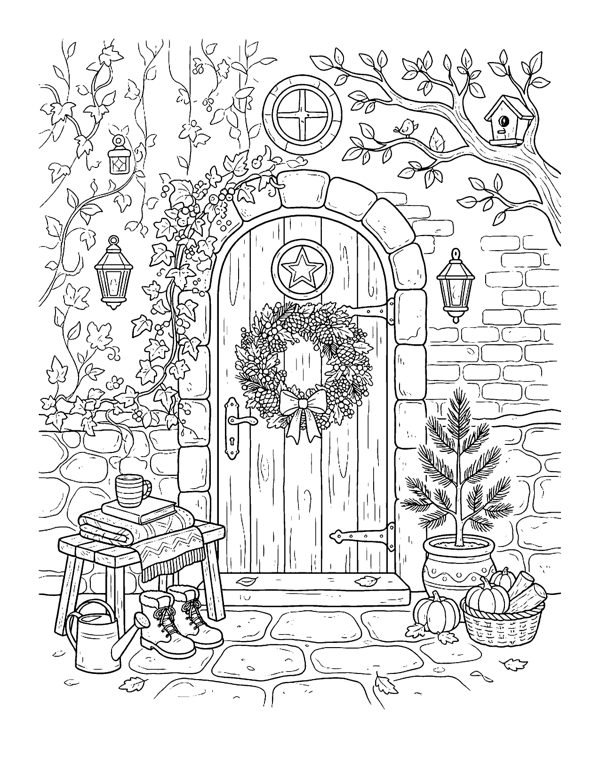 Cozy Christmas Coloring Pages Vol. 2 page 3