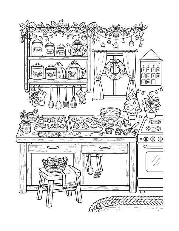 Cozy Christmas Coloring Pages Vol. 2 page 4