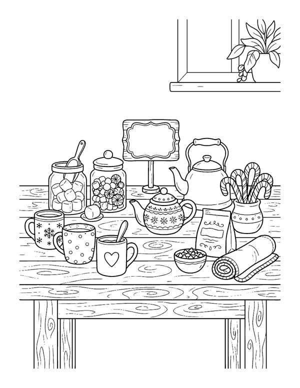 Cozy Christmas Coloring Pages Vol. 2 free sample