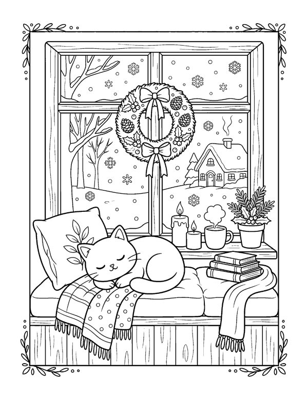 Cozy Christmas Coloring Pages for Adults & Teens page 5