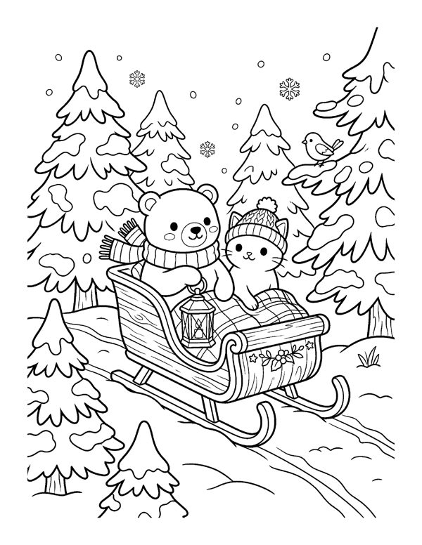 Cozy Christmas Coloring Pages for Adults & Teens page 6