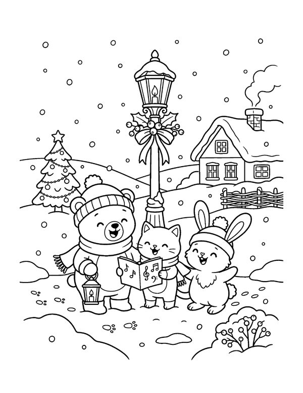 Cozy Christmas Coloring Pages for Adults & Teens page 8