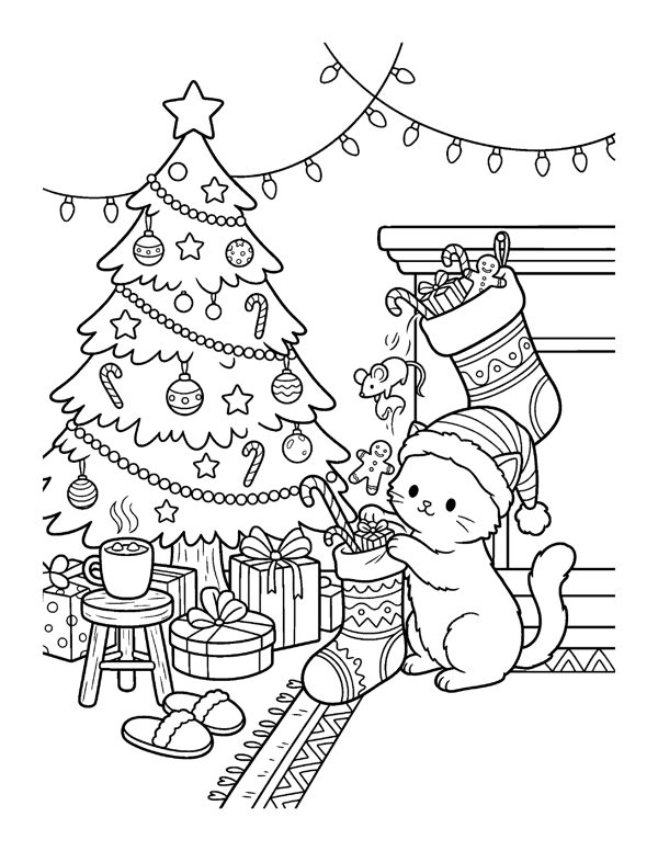 Cozy Christmas Coloring Pages for Adults & Teens page 9
