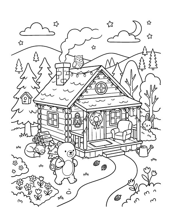 Cozy Christmas Coloring Pages for Adults & Teens page 12