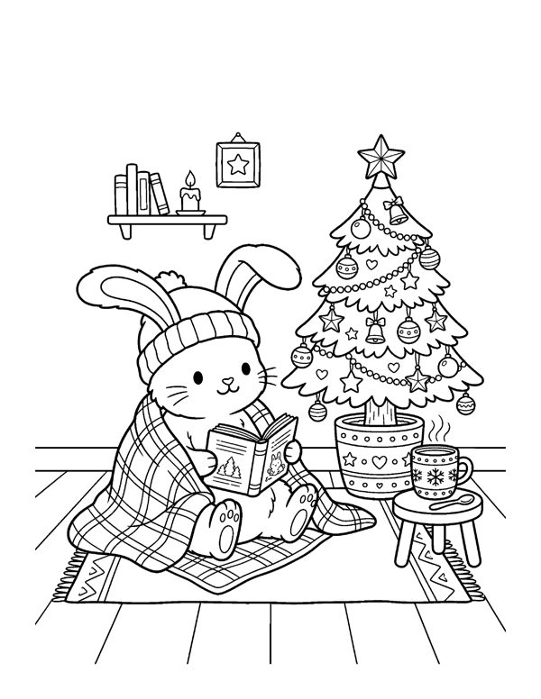 Cozy Christmas Coloring Pages for Adults & Teens page 13