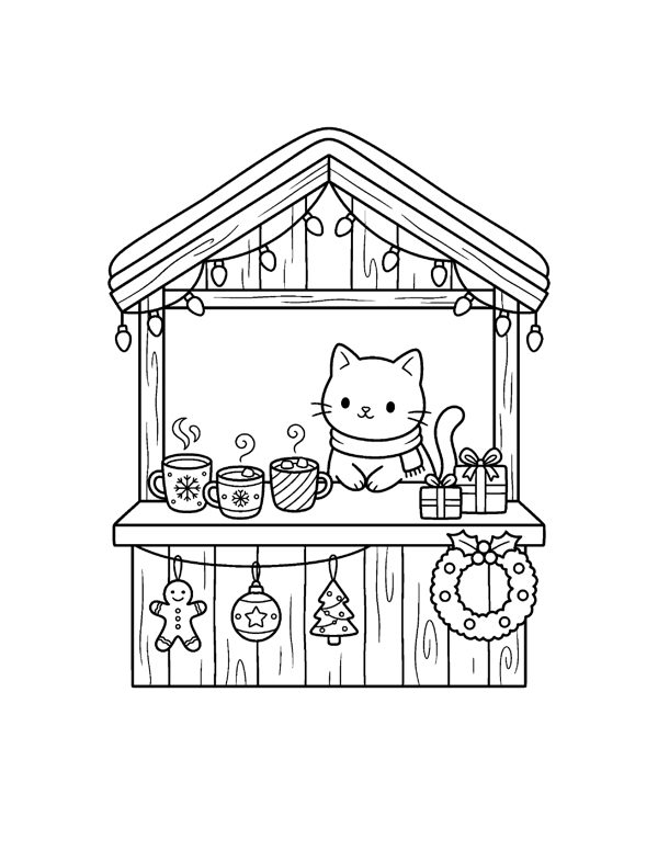 Cozy Christmas Coloring Pages for Adults & Teens page 14