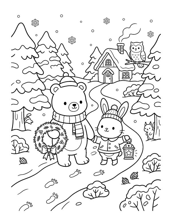 Cozy Christmas Coloring Pages for Adults & Teens page 15