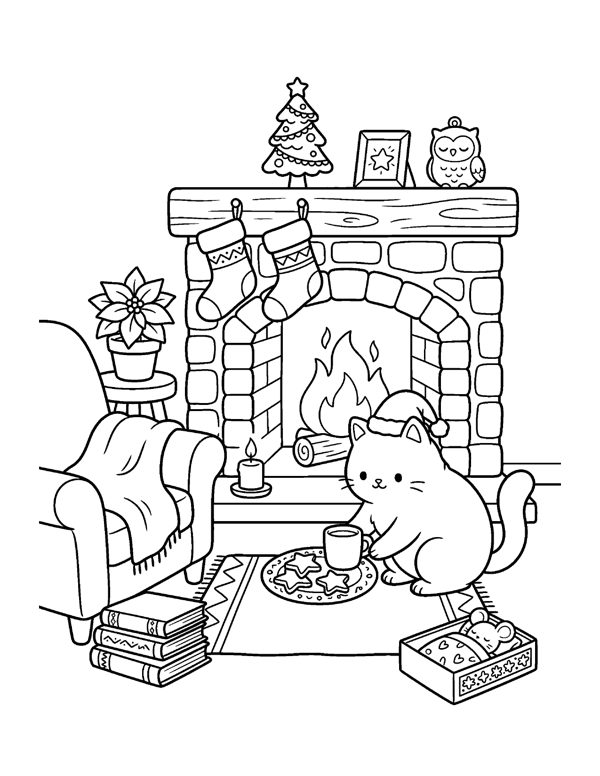 Cozy Christmas Coloring Pages for Adults & Teens page 16