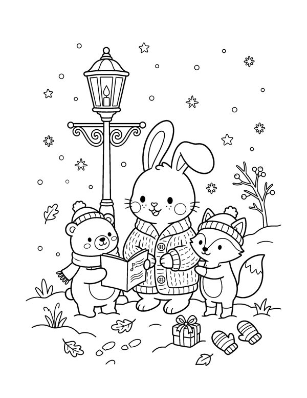 Cozy Christmas Village Coloring Pages page 10