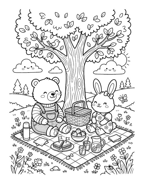 20 Cozy Digital Coloring Pages for iPad & Tablet - Transparent PNG, Cute Kawaii page 5