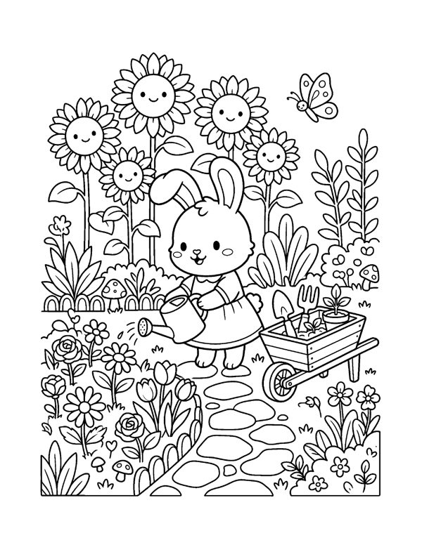 20 Cozy Digital Coloring Pages for iPad & Tablet - Transparent PNG, Cute Kawaii page 8