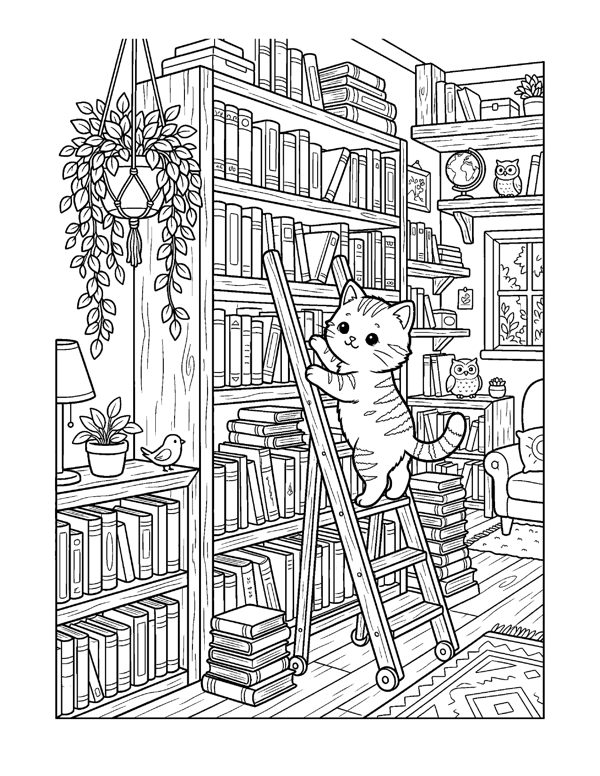 20 Cozy Digital Coloring Pages for iPad & Tablet - Transparent PNG, Cute Kawaii page 9