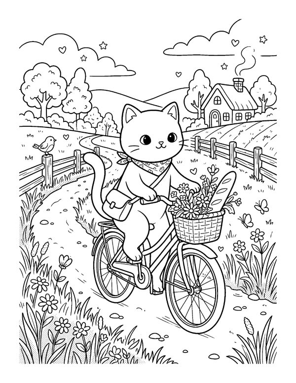 20 Cozy Digital Coloring Pages for iPad & Tablet - Transparent PNG, Cute Kawaii page 14