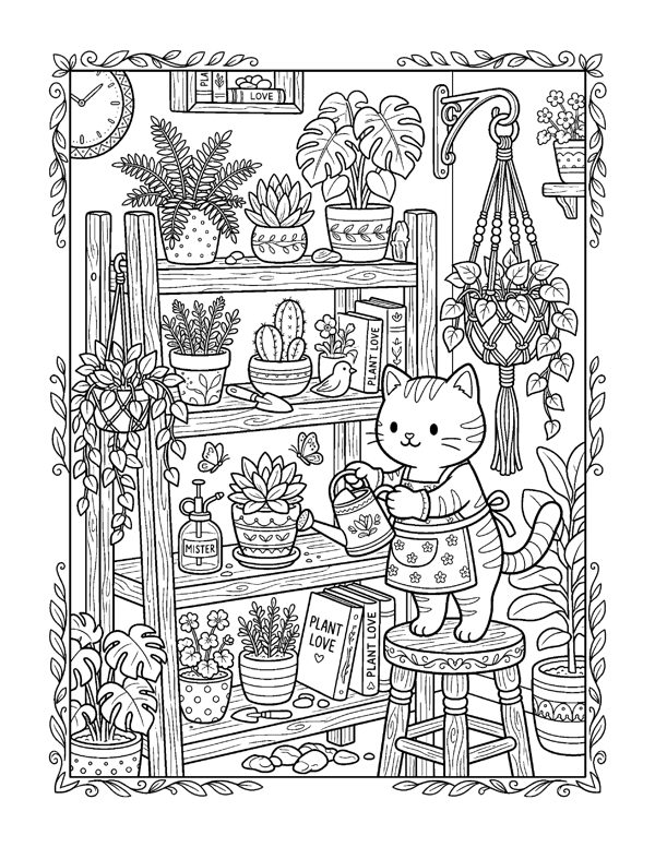 20 Cozy Digital Coloring Pages for iPad & Tablet - Transparent PNG, Cute Kawaii page 18