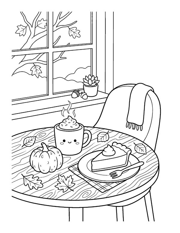 Cozy Halloween Coloring Pages for Adults & Teens - Set 2 free sample