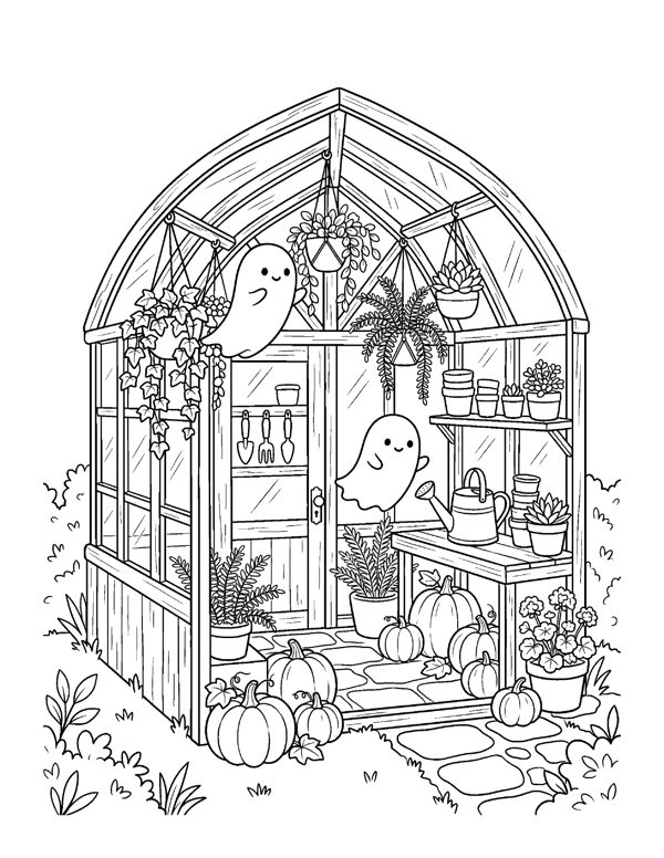 Cozy Halloween Coloring Pages for Adults & Teens - Set 2 page 6