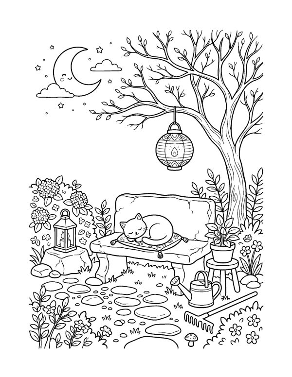 Cozy Halloween Coloring Pages for Adults & Teens - Set 2 page 17