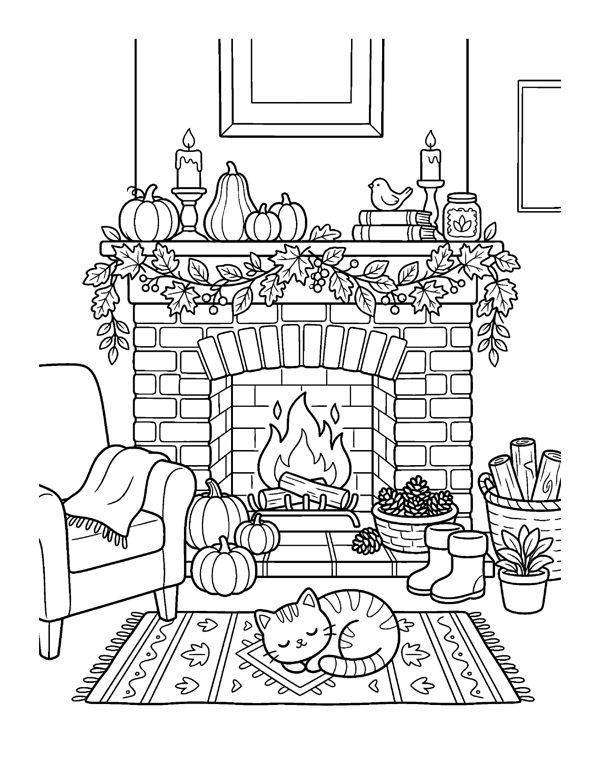 Cozy Halloween Coloring Pages for Adults & Teens - Set 2 page 19