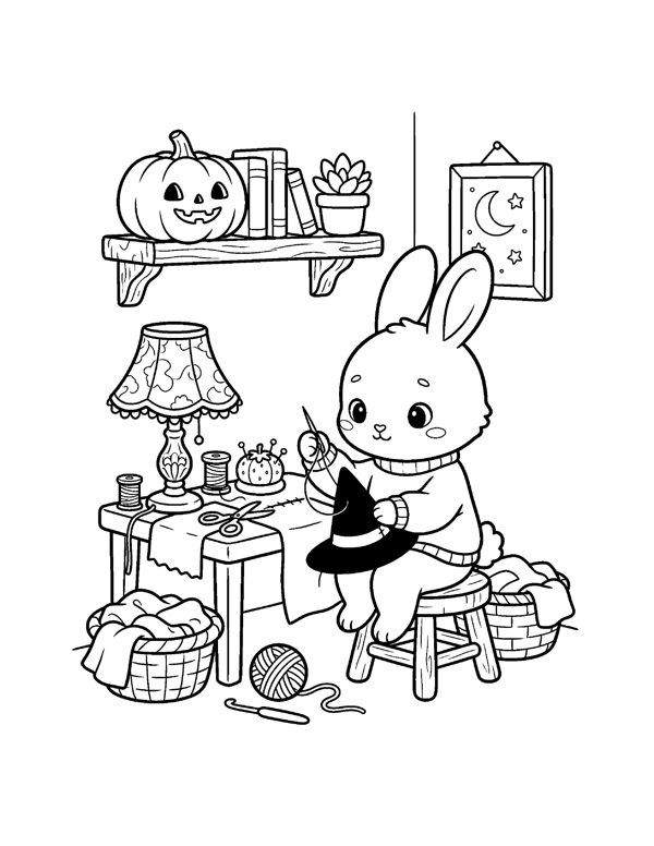 Cozy Halloween Coloring Pages for Adults & Teens page 2