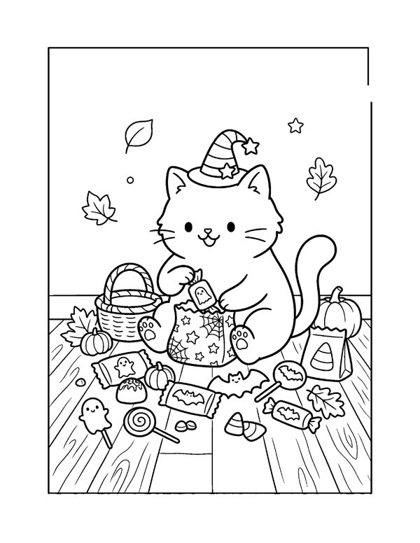Cozy Halloween Coloring Pages for Adults & Teens page 4