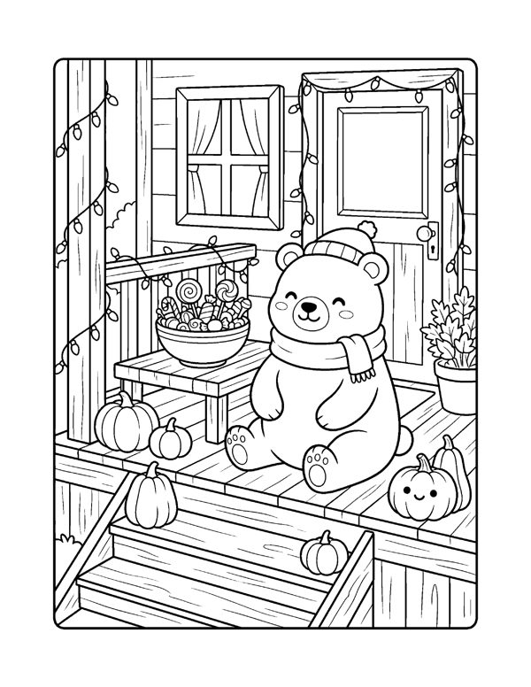 Cozy Halloween Coloring Pages for Adults & Teens page 8