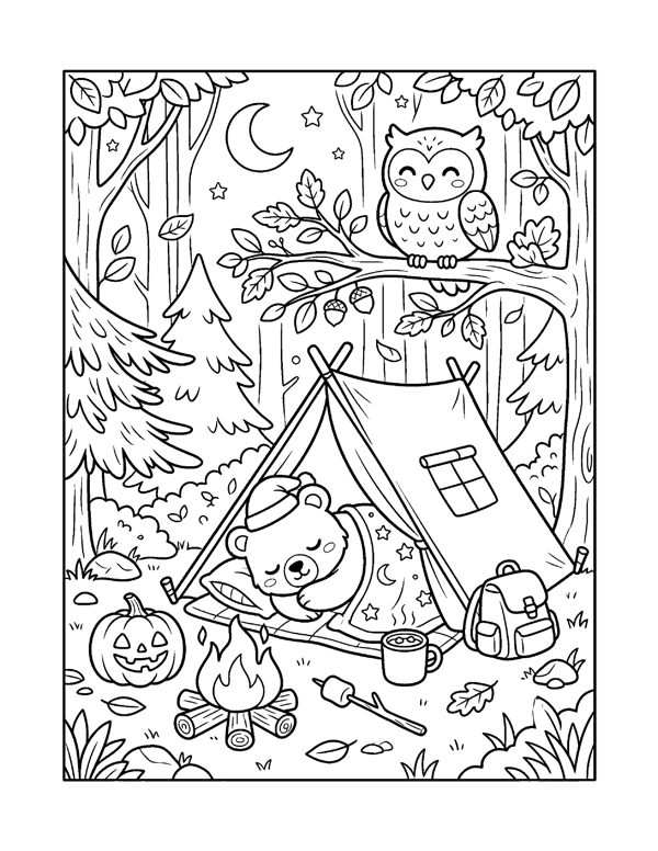 Cozy Halloween Coloring Pages for Adults & Teens page 15