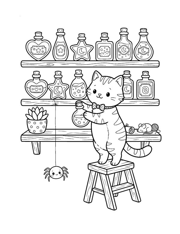 Cozy Halloween Coloring Pages for Adults & Teens page 17