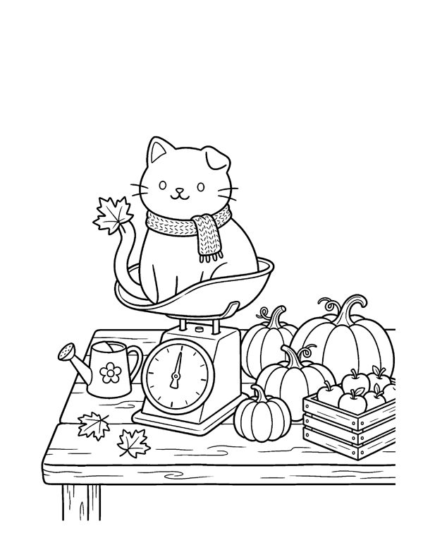 Pip Pumpkin Scale Coloring Page - Cozy Pumpkin Patch Coloring Pages