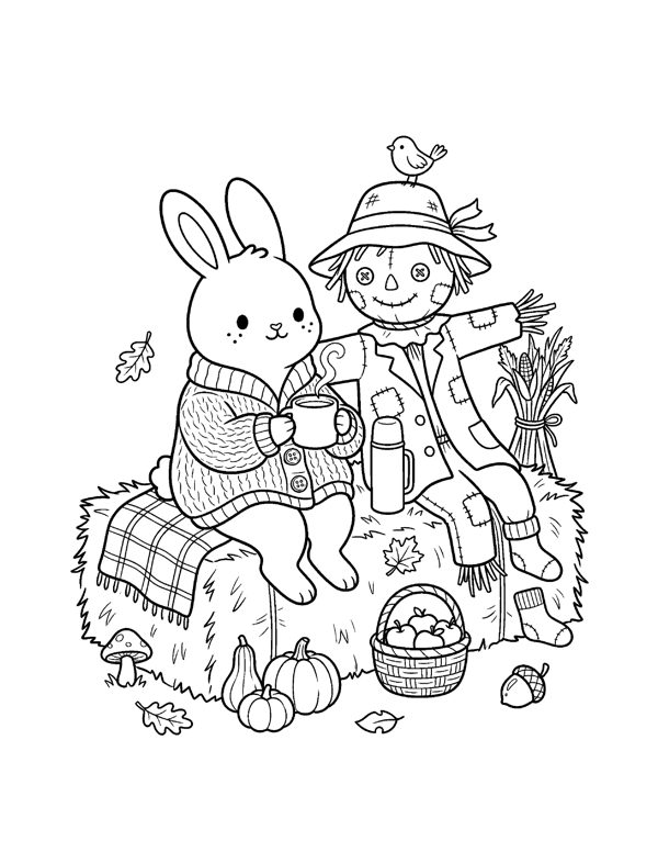 Cozy Pumpkin Patch Coloring Pages for Adults & Teens page 10
