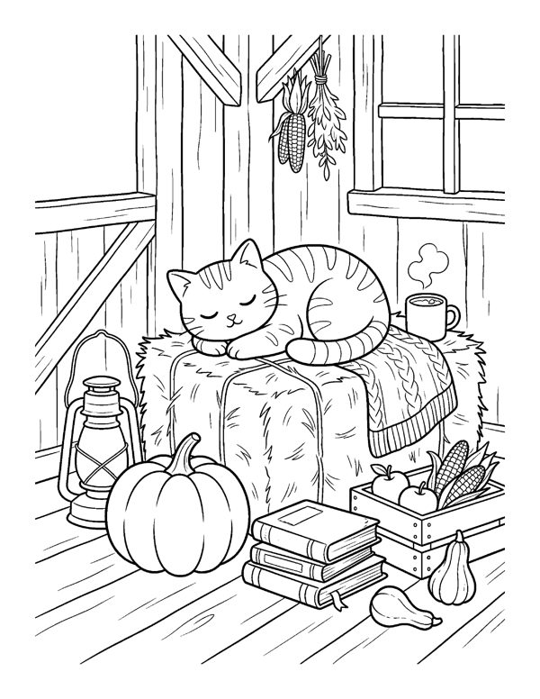 Cozy Pumpkin Patch Coloring Pages for Adults & Teens page 16