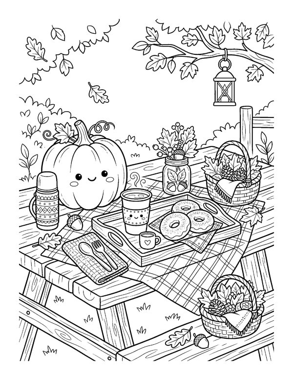 Cozy Pumpkin Patch Coloring Pages for Adults & Teens page 17