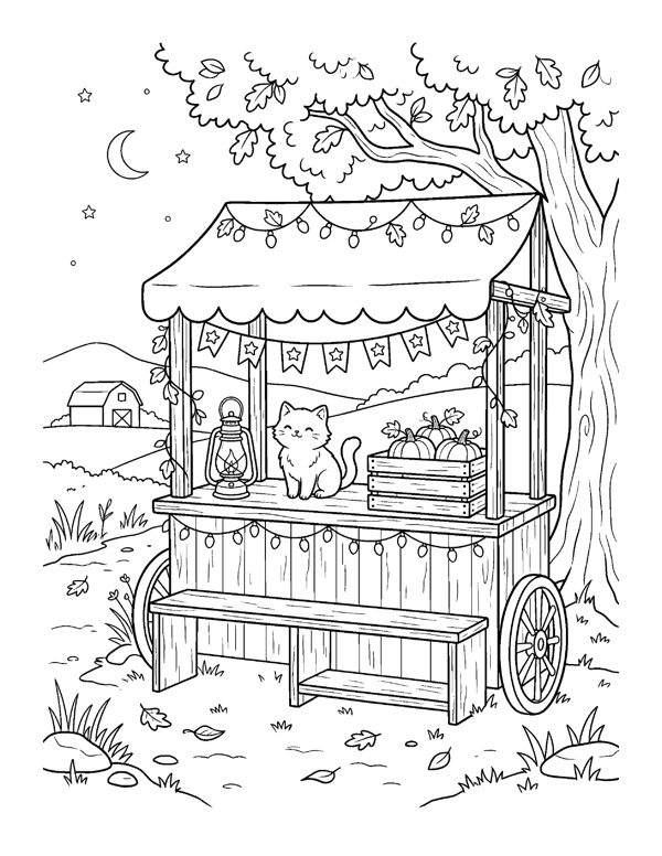 Cozy Pumpkin Patch Coloring Pages for Adults & Teens page 20