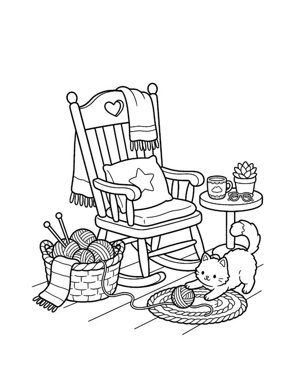Cozy Rainy Day Coloring Pages for Adults & Teens page 15