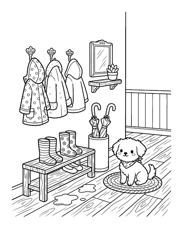 Cozy Rainy Day Coloring Pages for Adults & Teens page 18