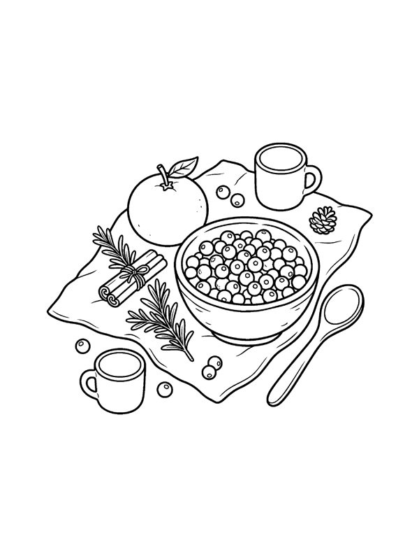 Cozy Thanksgiving Coloring Pages - Set 2 page 4