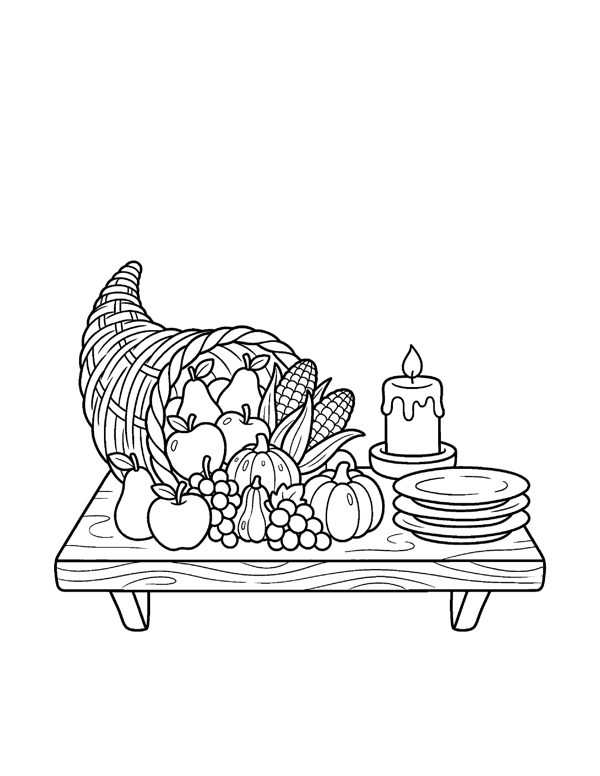 Cozy Thanksgiving Coloring Pages - Set 2 page 6