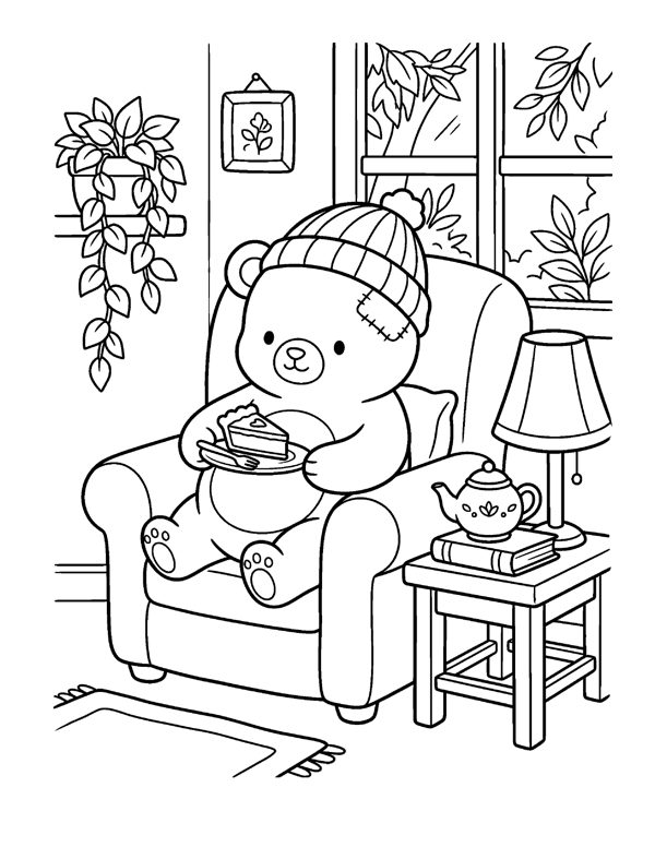 Cozy Thanksgiving Coloring Pages - Set 2 page 10