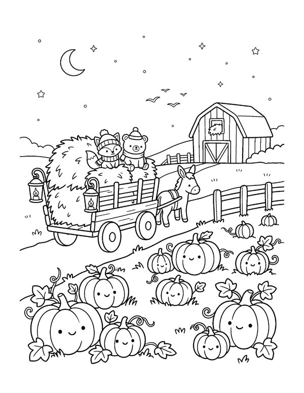 Cozy Thanksgiving Coloring Pages - Set 2 page 14
