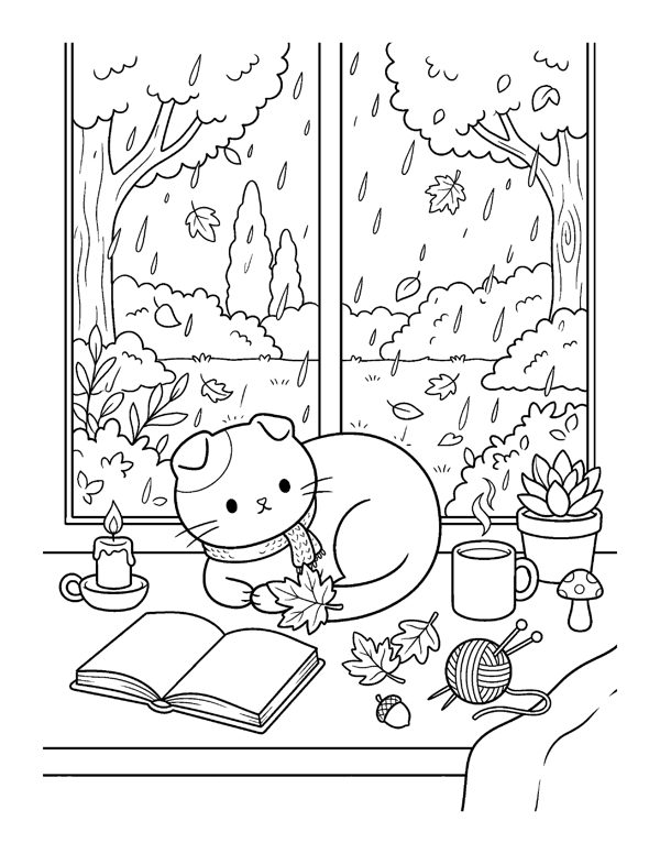 Cozy Thanksgiving Coloring Pages - Set 2 page 15