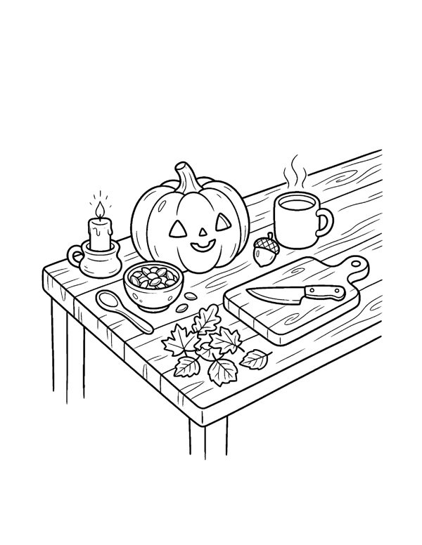 Cozy Thanksgiving Coloring Pages - Set 2 page 16