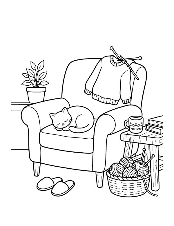 Cozy Thanksgiving Coloring Pages - Set 2 page 17