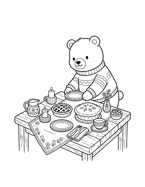 Cozy Thanksgiving Coloring Pages for Adults & Teens
