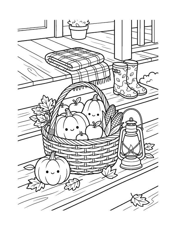 Cozy Thanksgiving Coloring Pages for Adults & Teens page 4