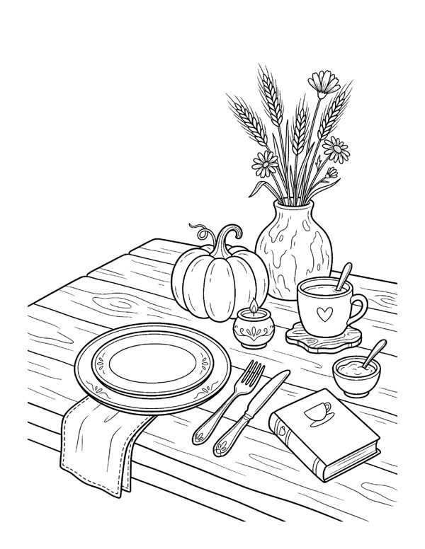 Cozy Thanksgiving Coloring Pages for Adults & Teens page 5