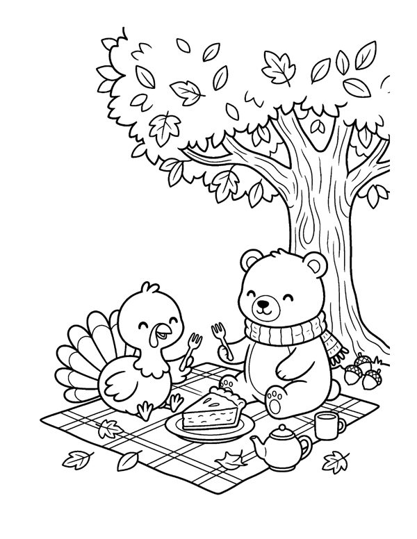 Cozy Thanksgiving Coloring Pages for Adults & Teens page 6